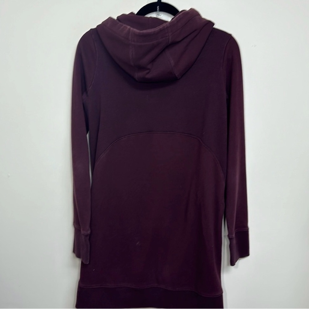 Athleta Triumph Hoodie Sweatshirt Dress Burgundy Small - Picture 3 of 6